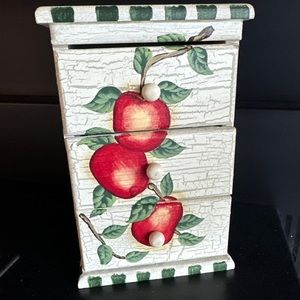 Wooden 3 Drawer Trinket Decorative Box Cottage core